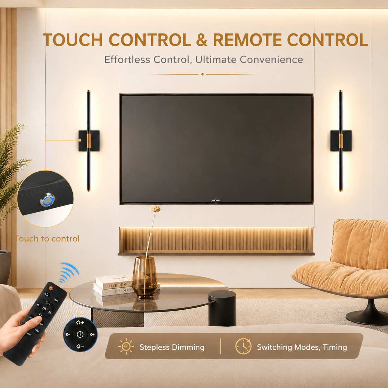 WIRELESS MODERN WALL LIGHTS (SET OF 2)